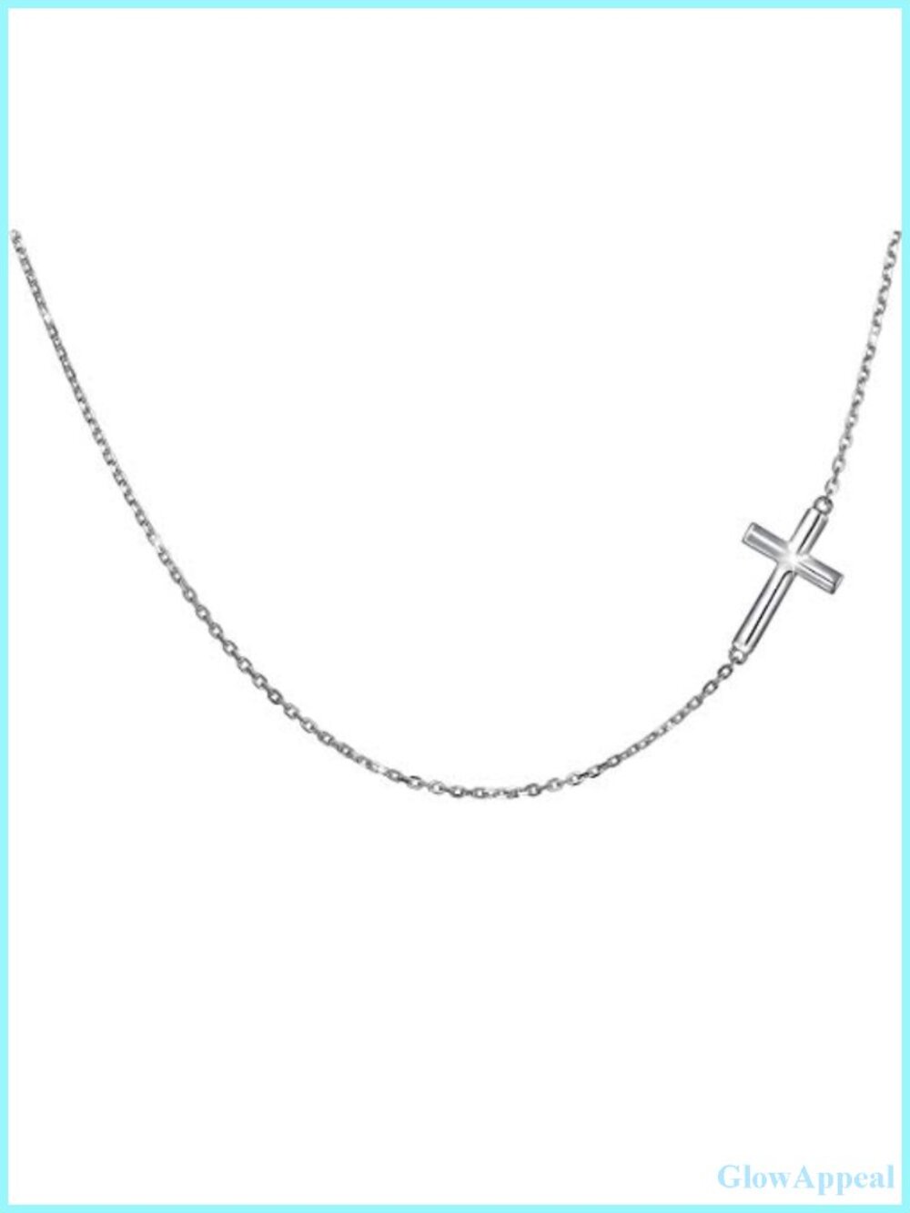 Sterling Silver Sideways Cross Choker Necklace 14-18 Inch